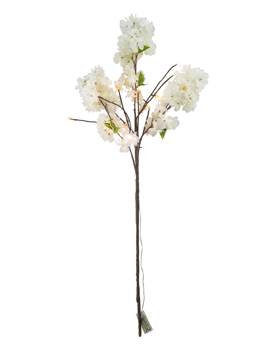 4 RAMAS LUZ LED FLOR DE CEREZO BLANCA 120CM 16LED