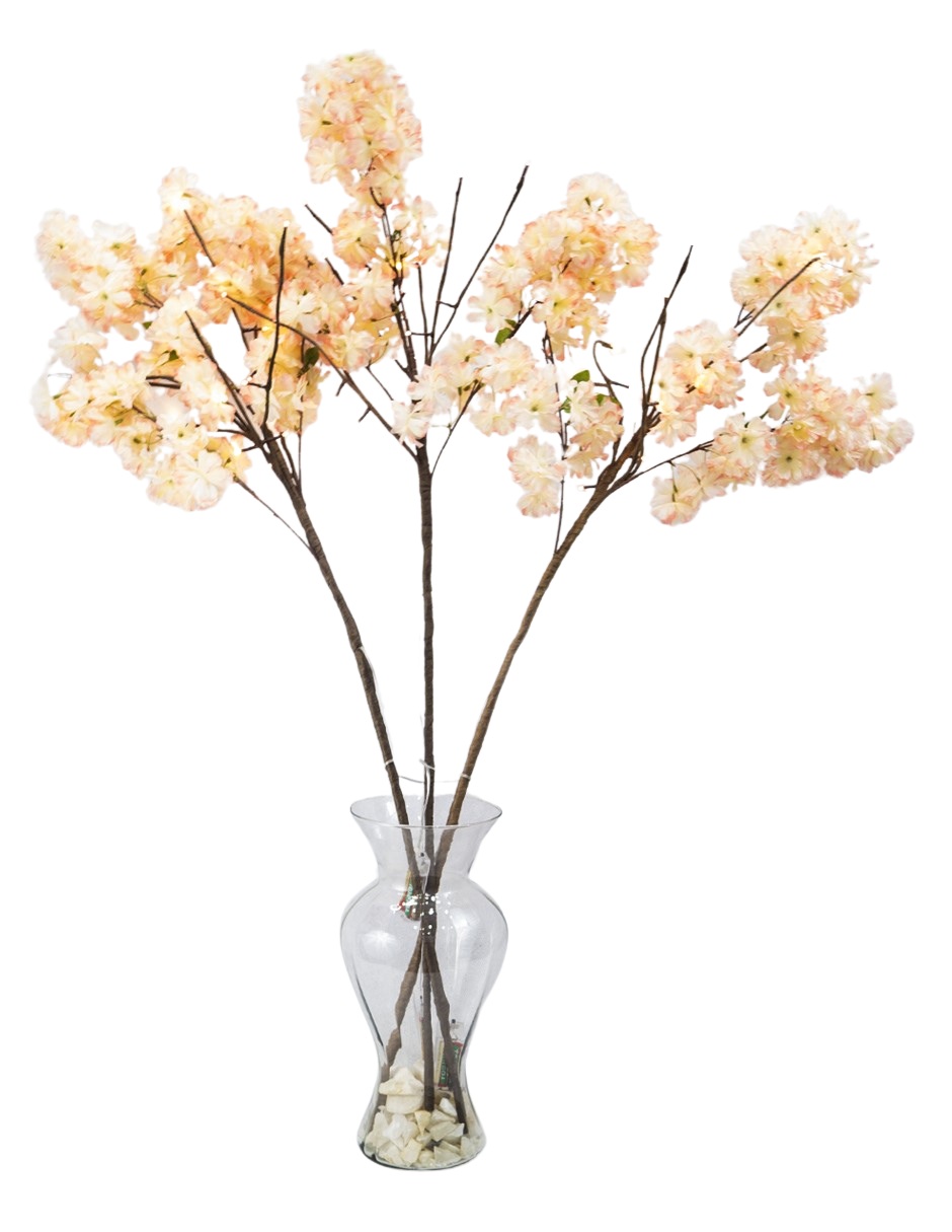 4 RAMAS LUZ LED FLOR DE CEREZO CHAMPAGN 120CM 16LED