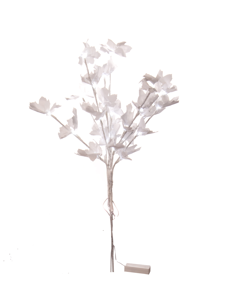 2 RAMAS LUZ LED HOJA MAPLE BLANCA 70CM 3X10LED