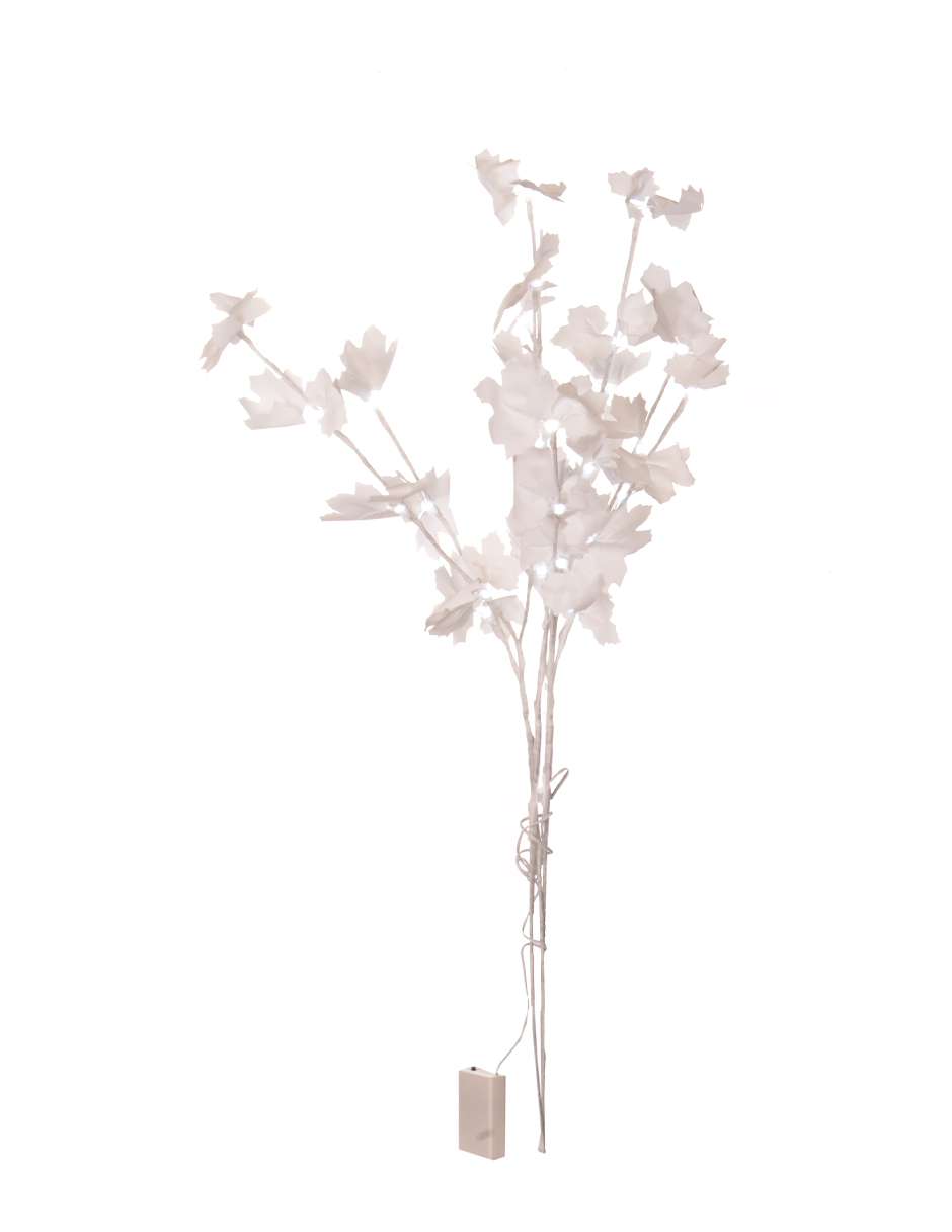 2 RAMAS LUZ LED HOJA MAPLE BLANCA 90CM 3X10LED