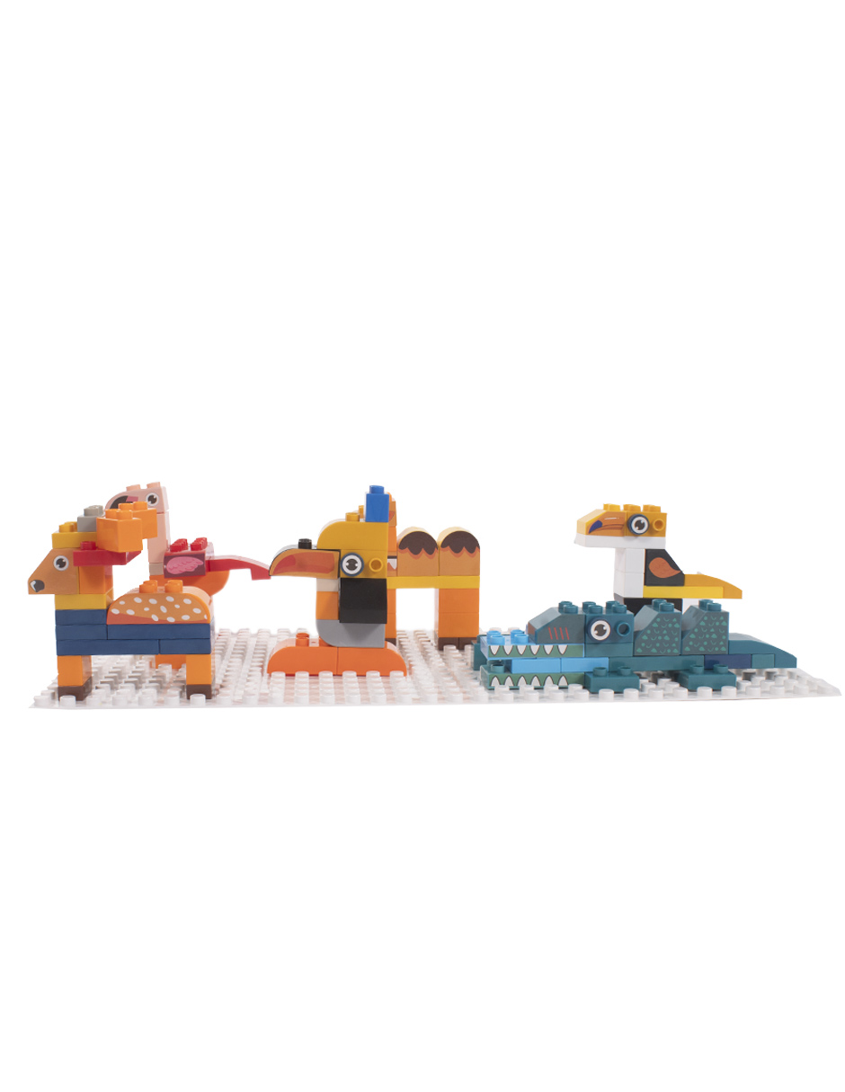 SET BLOQUES PARA ARMAR ANIMALES 100PZS