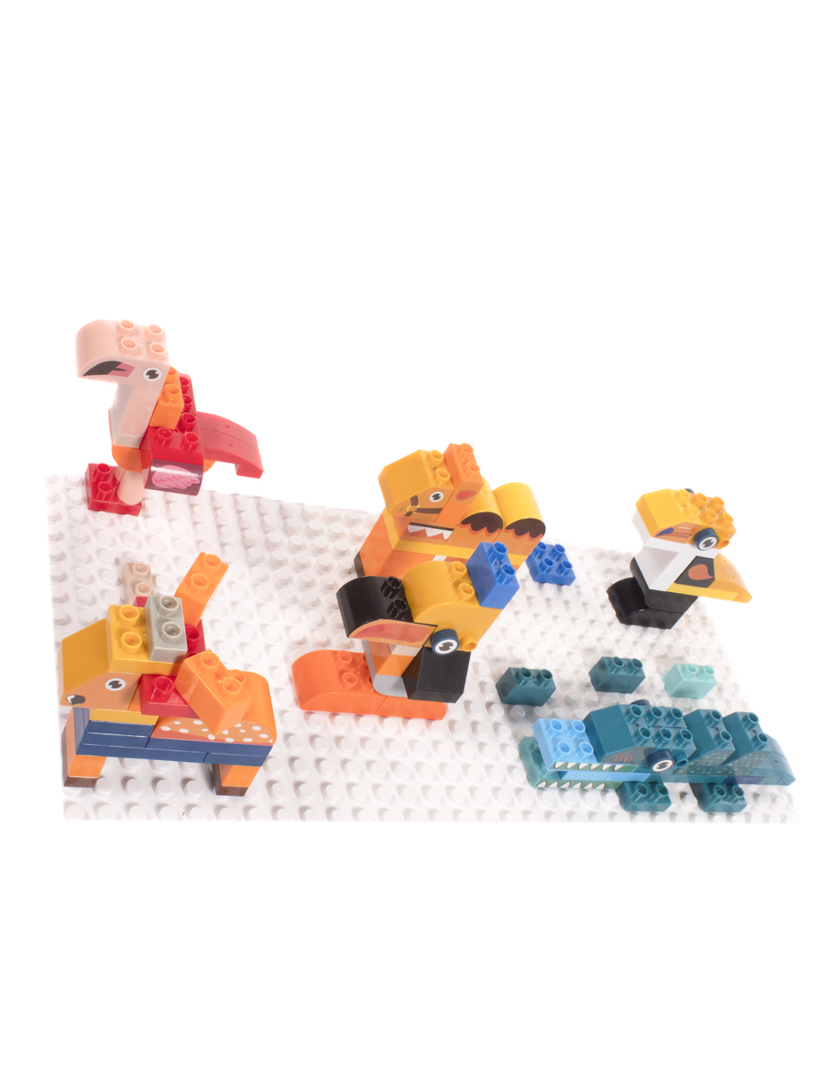 SET BLOQUES PARA ARMAR ANIMALES 100PZS