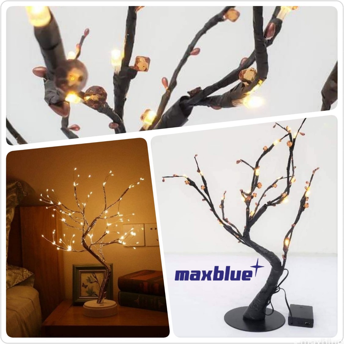 PEQUEÑO ARBOL JOYAS CAFE 45CM 20LED