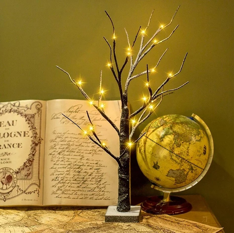 ARBOL LUZ LED RAMAS NEVADO 45CM 12LED
