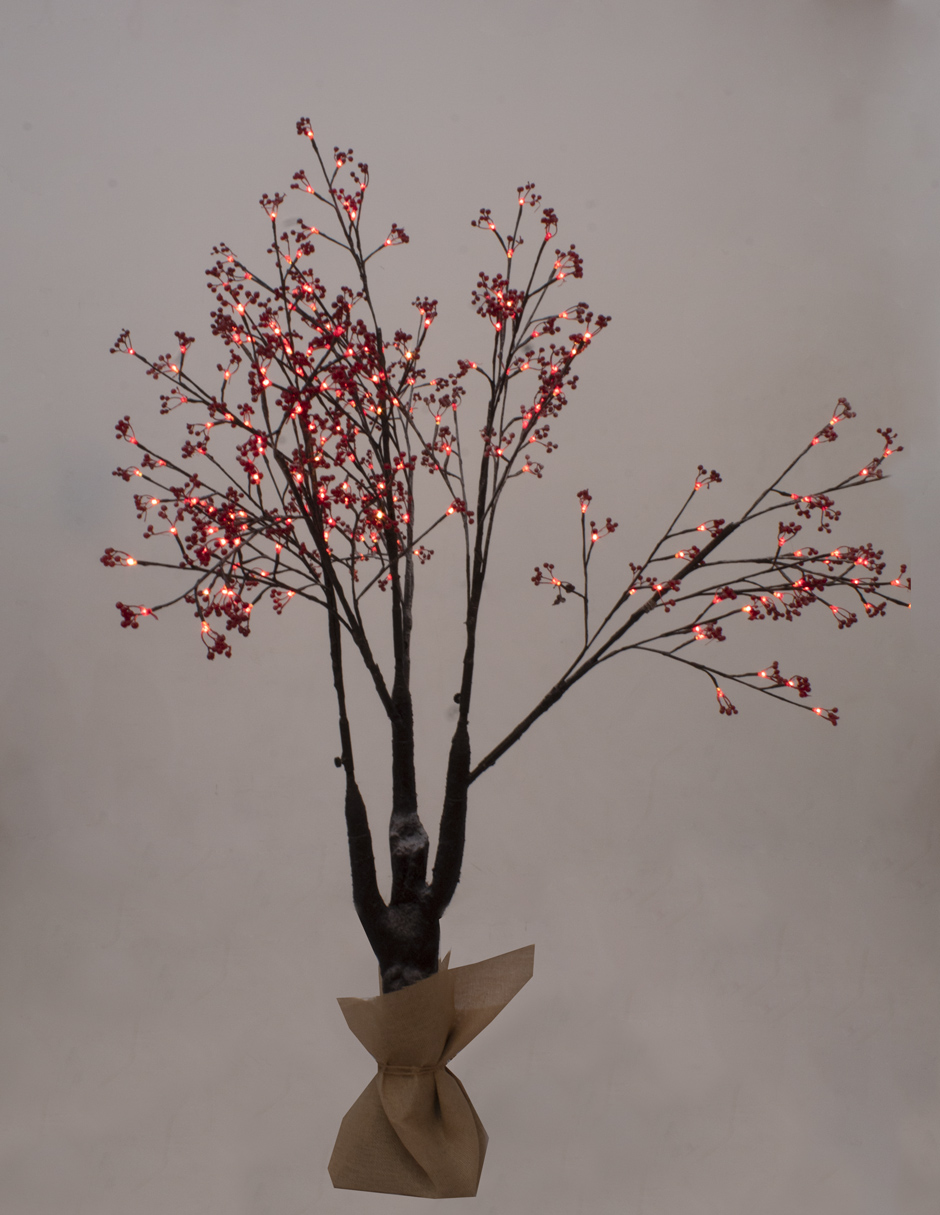 ARBOL LUZ LED FRUTOS ROJOS 180CMS 240LED
