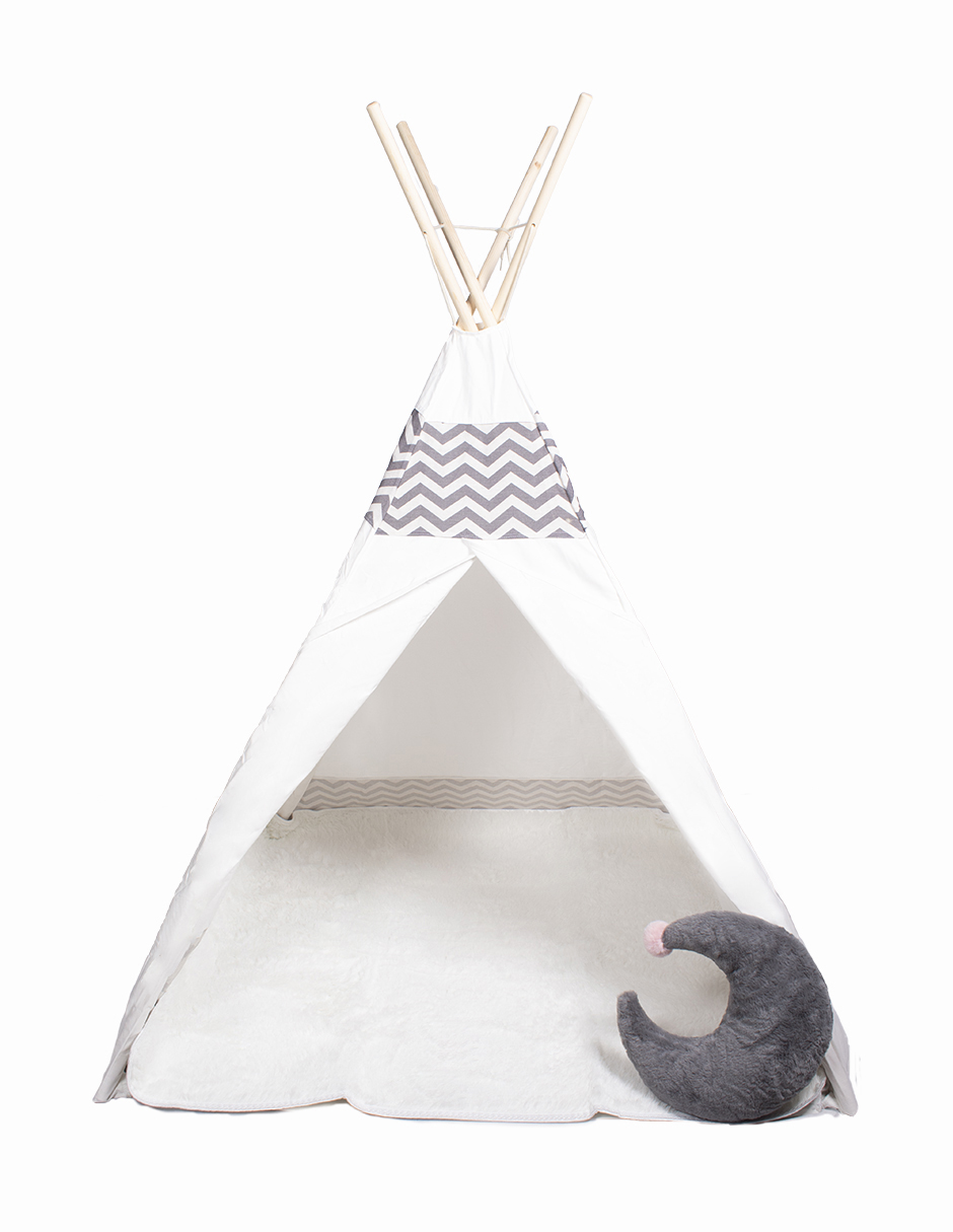 CARPA ESTILO TIPI ZIGZAG TAPETE Y ALMOHADA