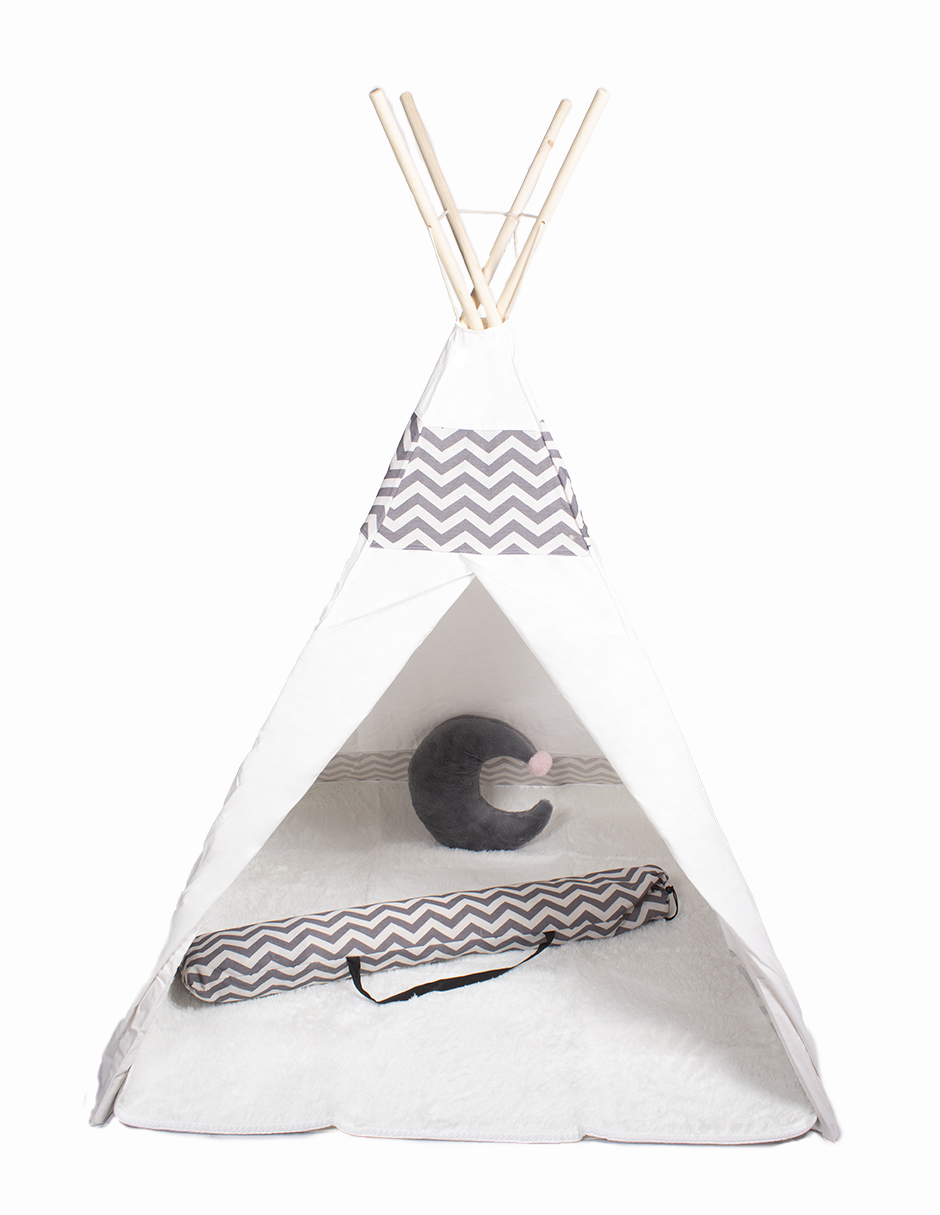 CARPA ESTILO TIPI ZIGZAG TAPETE Y ALMOHADA