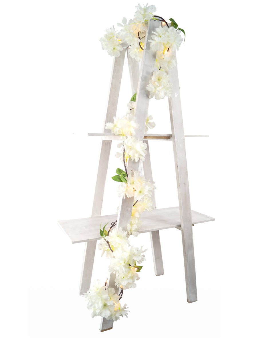 4 GUIRNALDAS FLOR CEREZO BLANCA 180CM 20LED