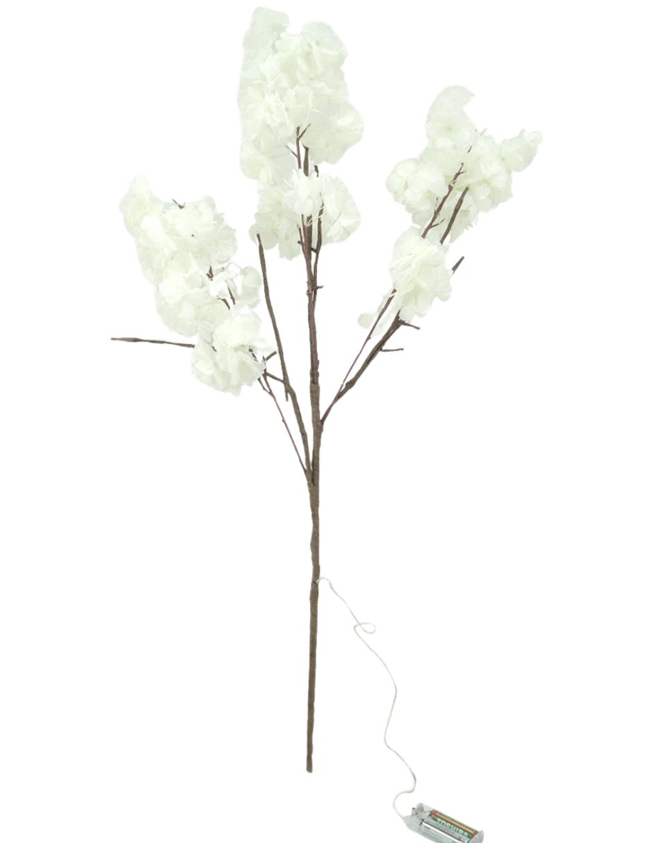 4 RAMAS LUZ LED FLOR DE CEREZO BLANCA 80CM 12LED