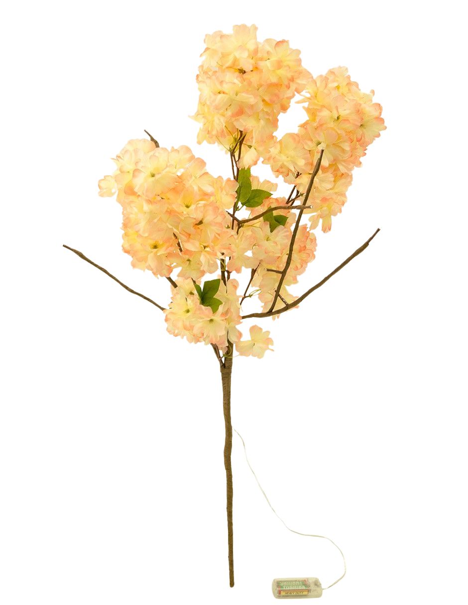 4 RAMAS LUZ LED FLOR DE CEREZO CHAMPAGNE 80CM 12LED
